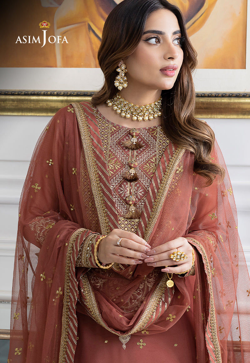 AJJM-13 EMBROIDERED GEORGETTE , ORGANZA 3 PCS
