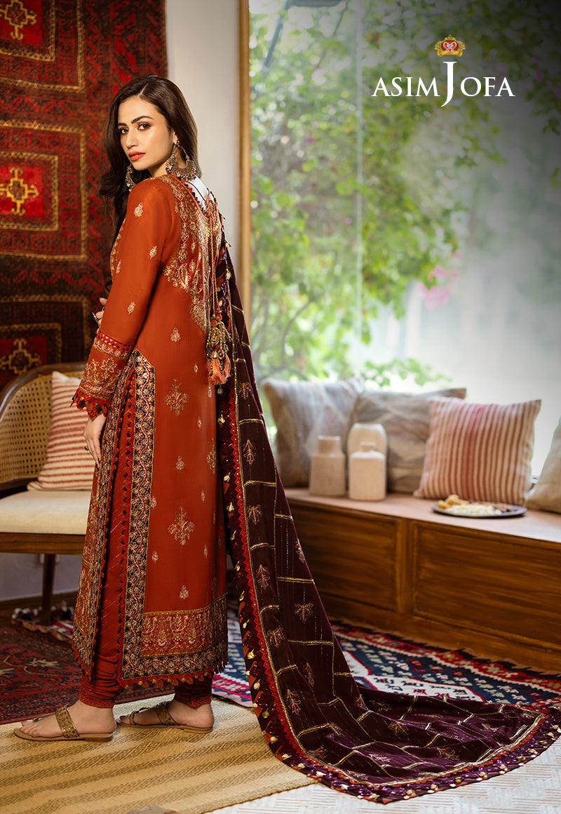 AJKTP-09 EMBROIDERED SELF TWILL 3 PCS STITCHED