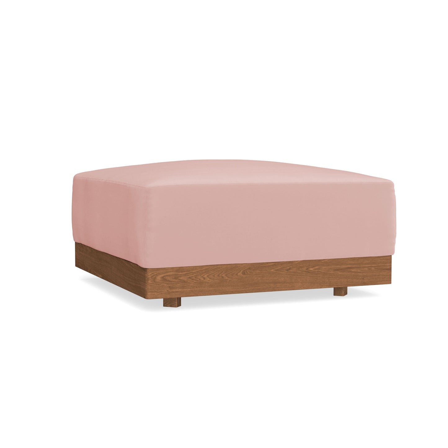 Modular Bondi Espresso Ottoman in Powder Pink | Memory Foam Blend