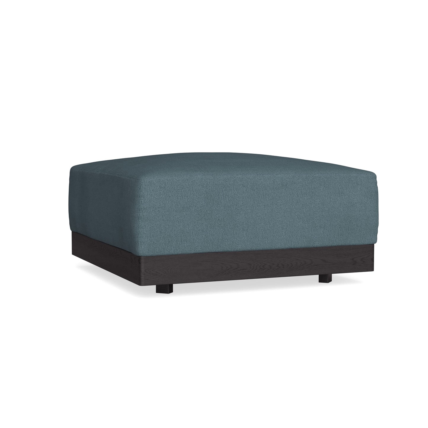 Modular Bondi Black Ottoman in Slate Blue | Memory Foam Blend