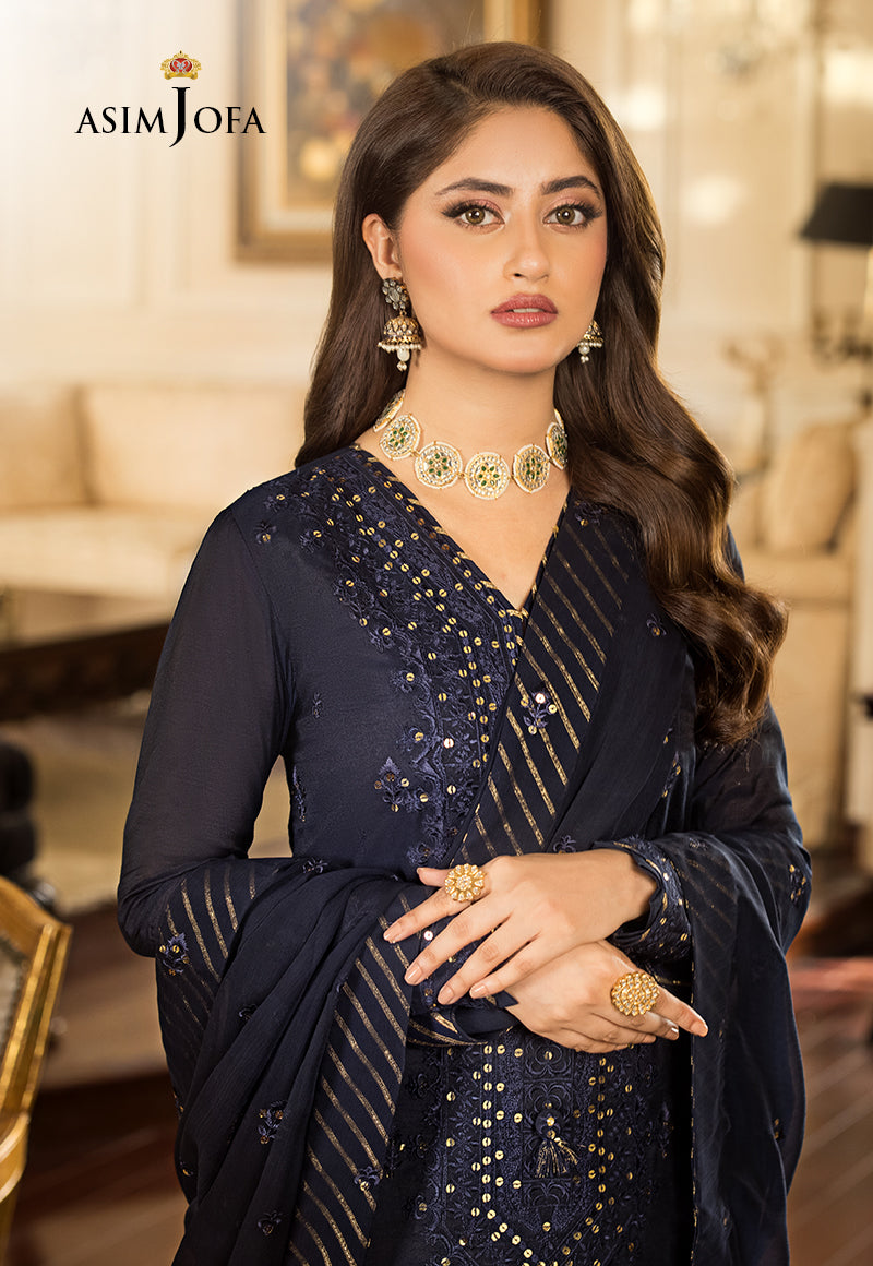 AJJM-16 EMBROIDERED CHANDERI COTTON 3 PCS