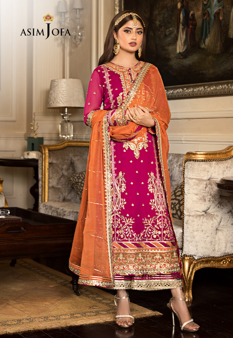 AJJM-23 EMBROIDERED CHIFFON , ORGANZA 3 PCS