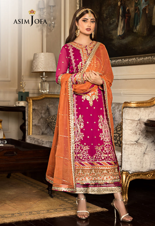 AJJM-23 EMBROIDERED CHIFFON , ORGANZA 3 PCS