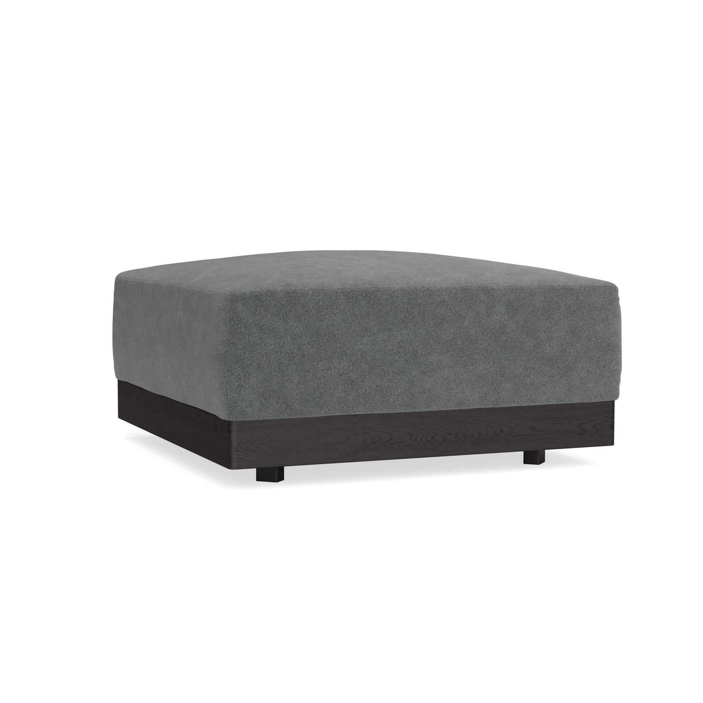 Modular Bondi Black Ottoman in Chimney Gray | Memory Foam Blend