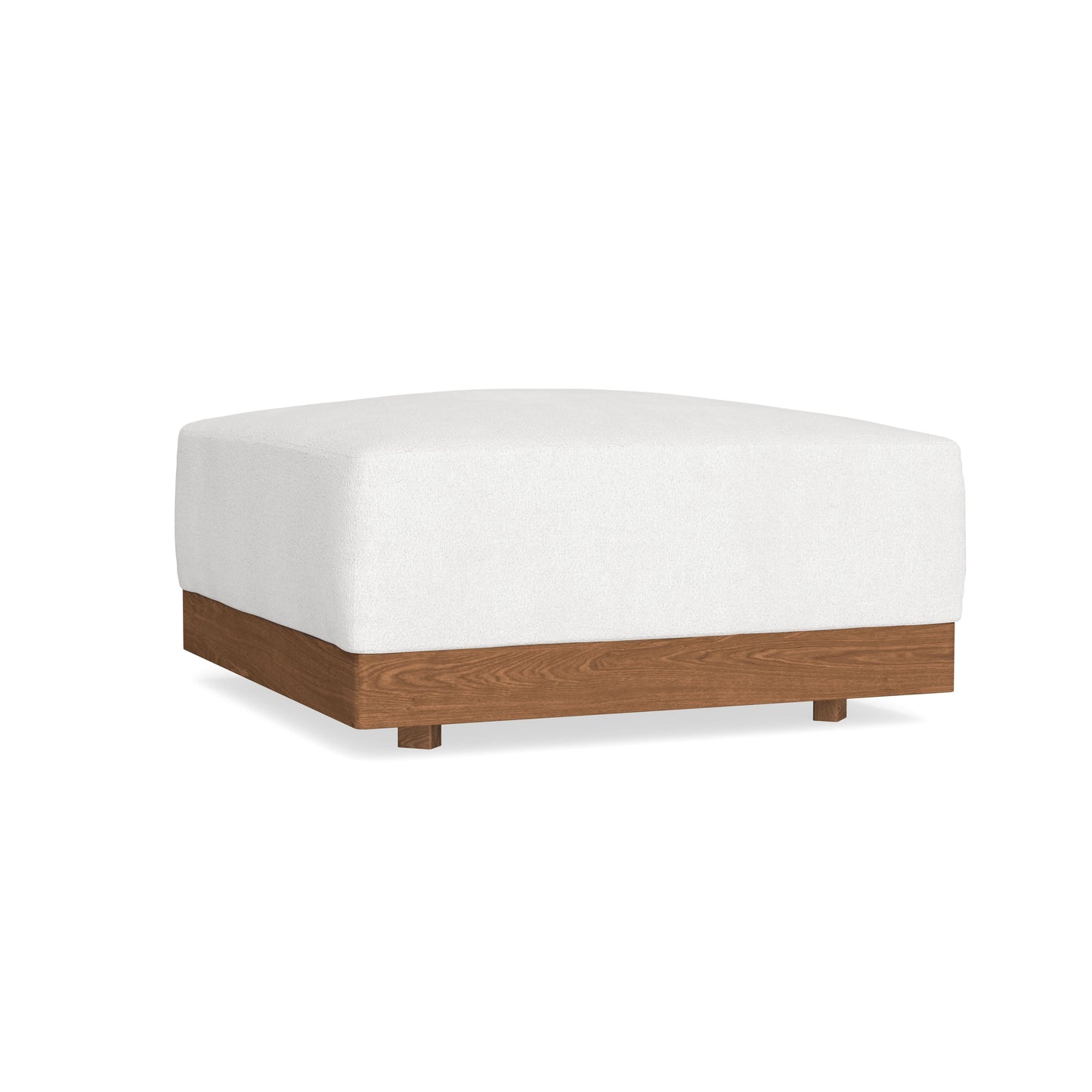 Modular Bondi Espresso Ottoman in Snow | Memory Foam Blend