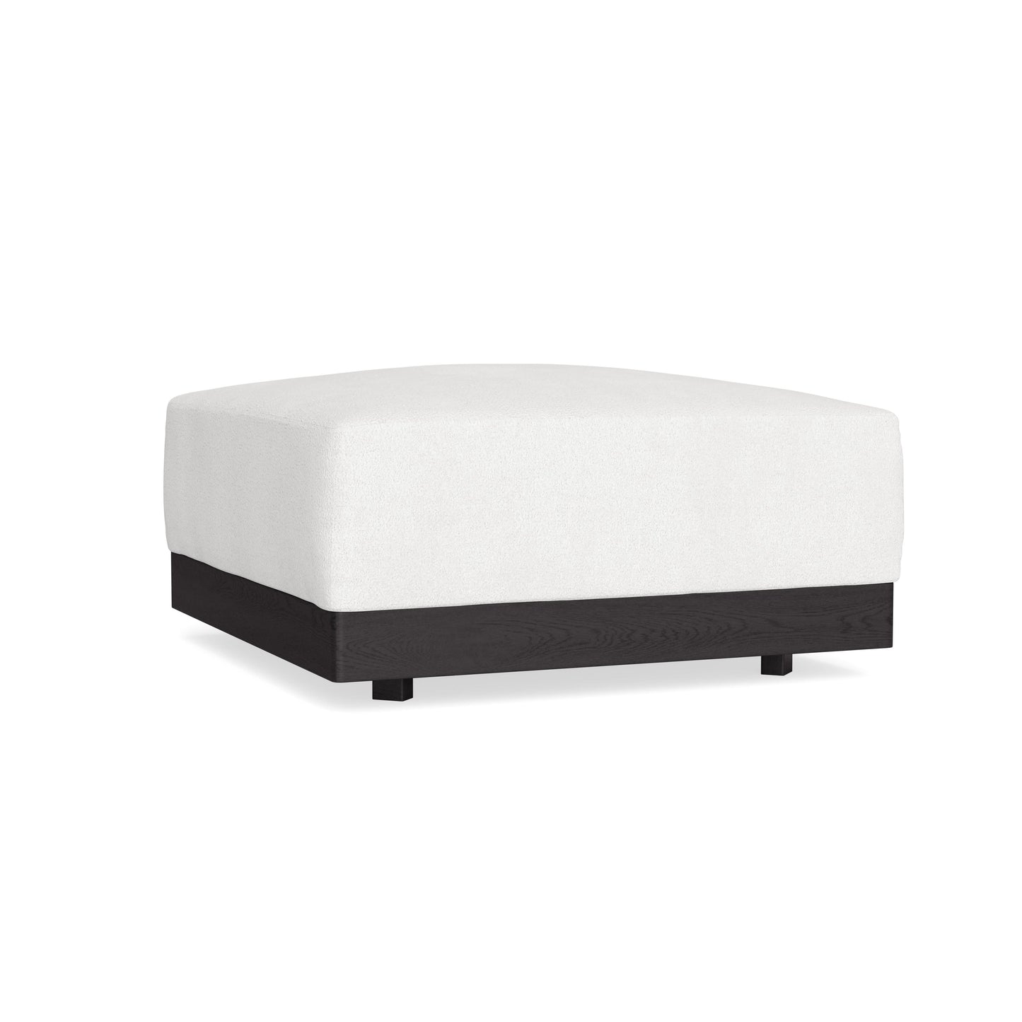 Modular Bondi Black Ottoman in Snow | Memory Foam Blend