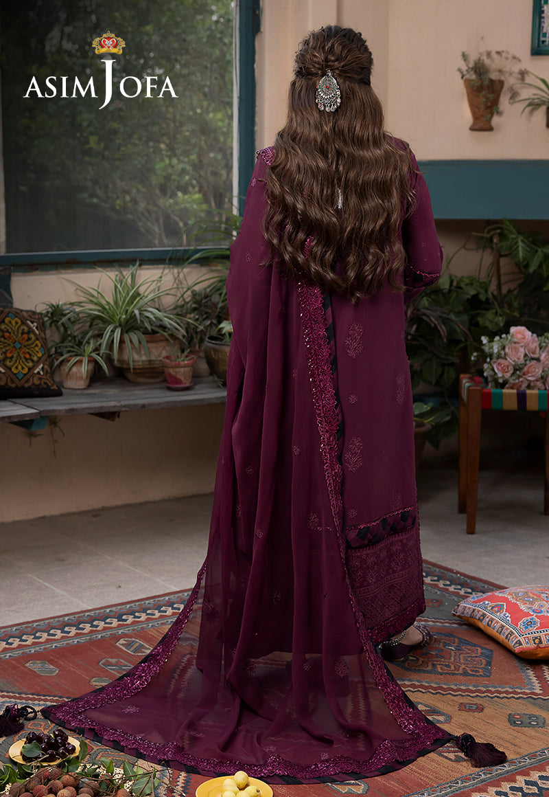 AJSWP-05 EMBROIDERED LAWN SILK 3 PCS STITCHED