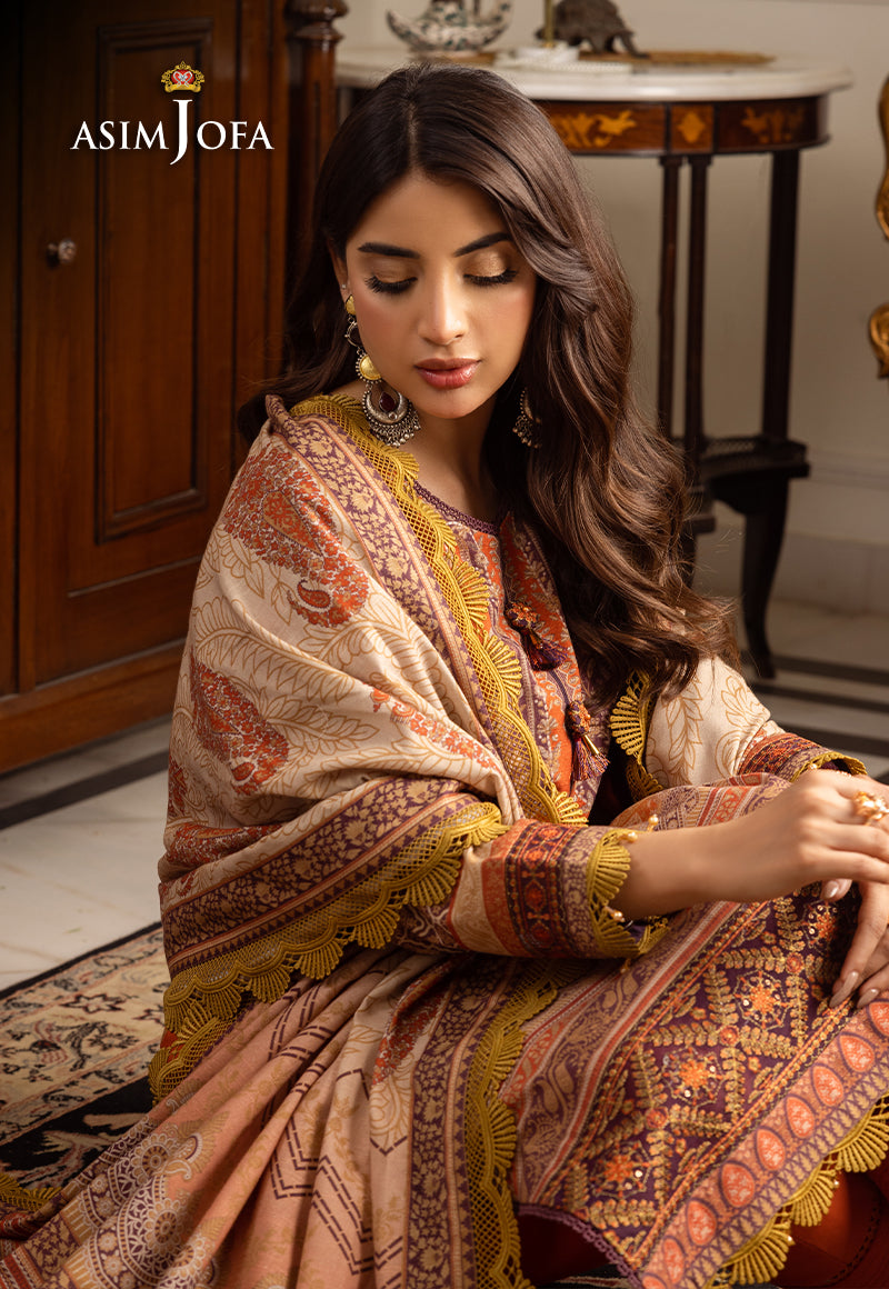 AJIWP-12 STITCHED EMBROIDERED KHADDAR 3 PCS
