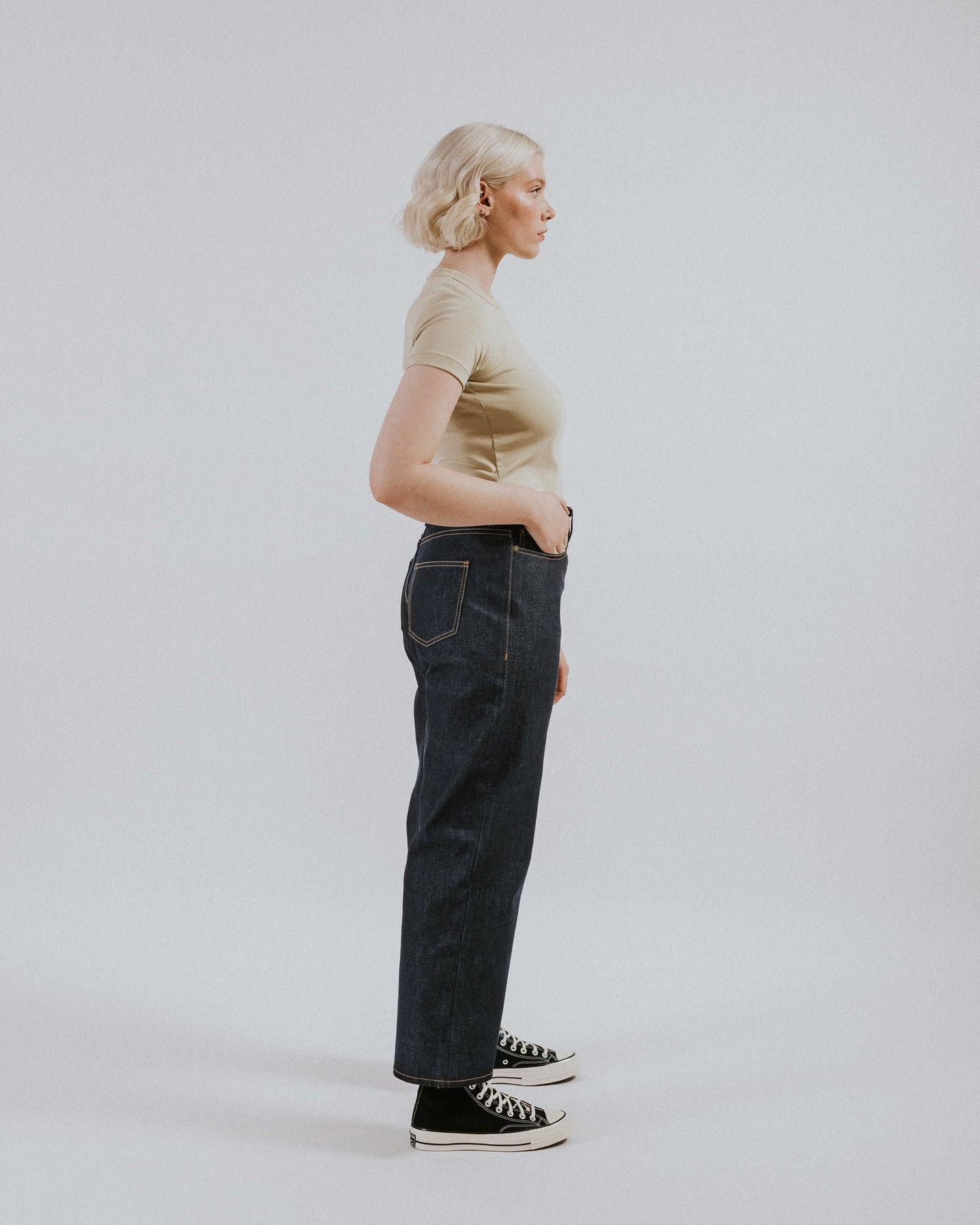 The Edith - Wide Crop - Indigo Denim.