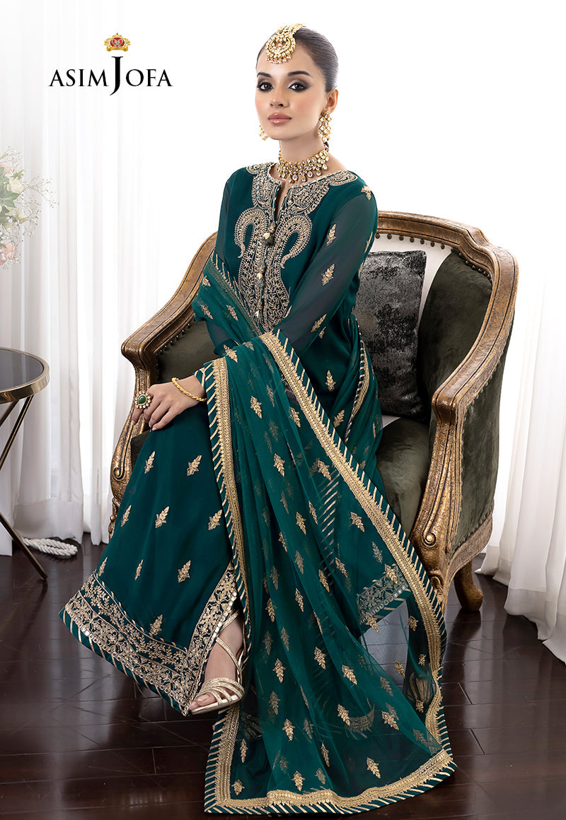 AJJM-12 EMBROIDERED GEORGETTE , ORGANZA 3 PCS
