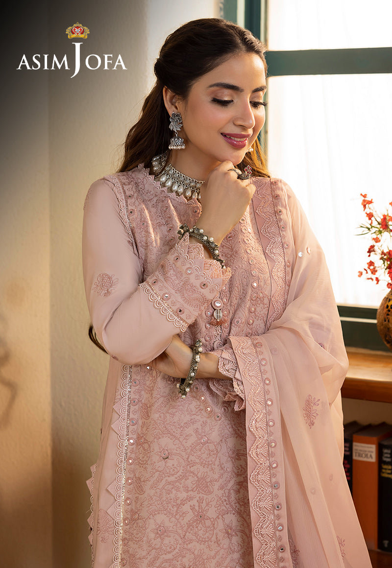 AJSW-07 EMBROIDERED LAWN SILK 3 PCS
