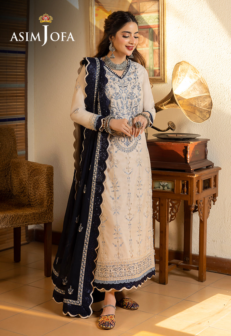 AJSWP-17 EMBROIDERED LAWN SILK 3 PCS STITCHED