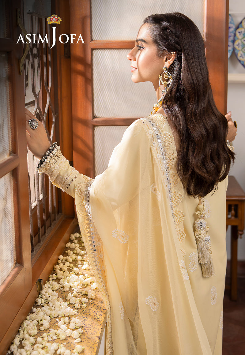 AJSW-09 EMBROIDERED LAWN SILK 3 PCS