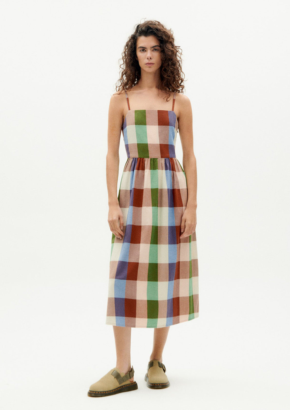 Paola Dress in Multicolor Madras