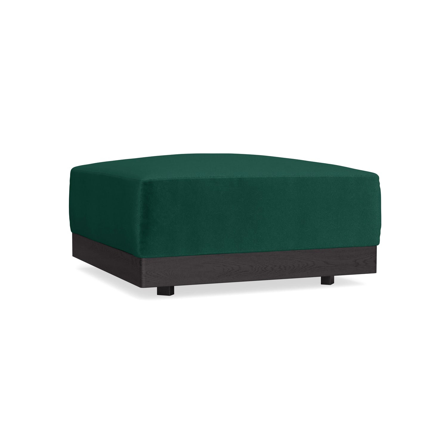 Modular Bondi Black Ottoman in Evergreen | Classic Blend