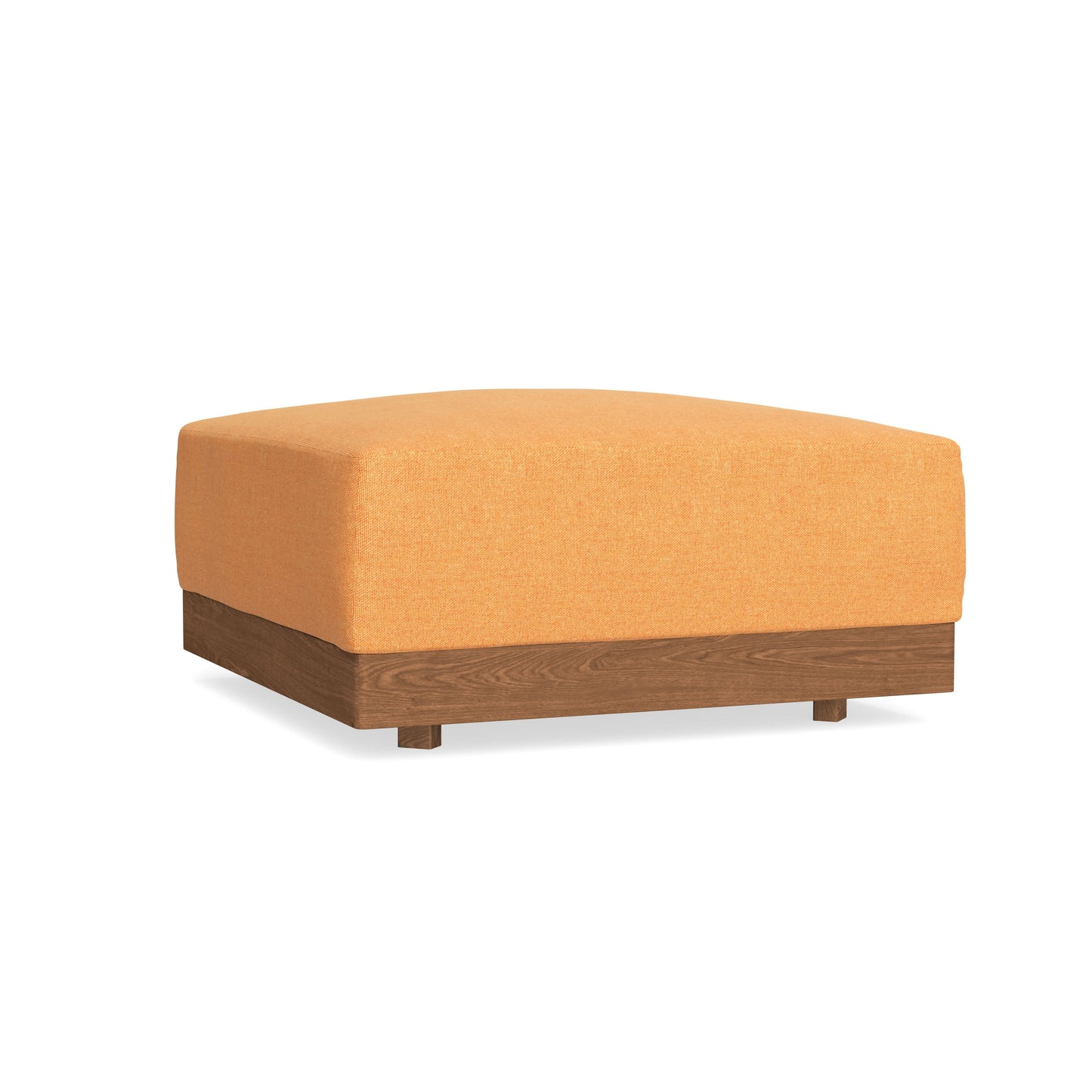 Modular Bondi Espresso Ottoman in Tangerine | Memory Foam Blend
