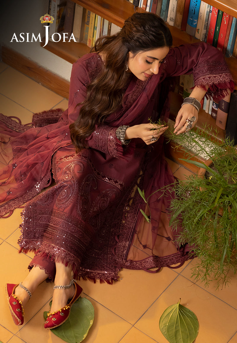 AJSW-10 EMBROIDERED LAWN SILK 3 PCS