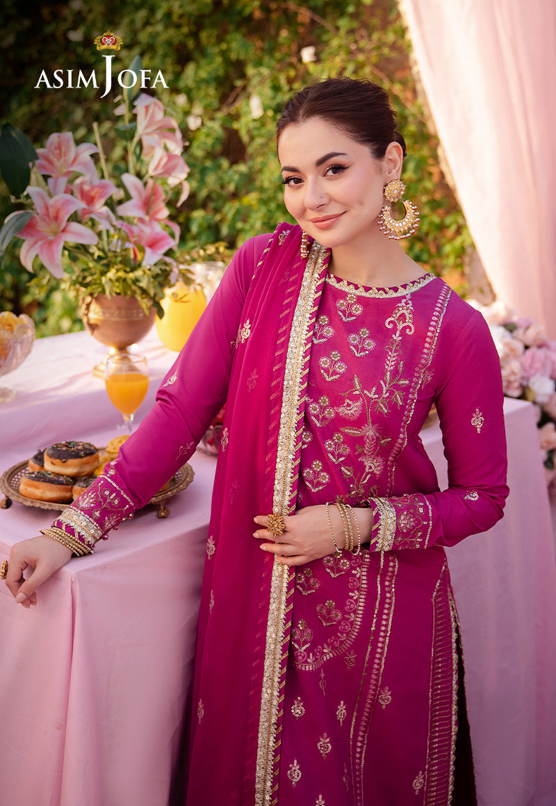 AJMJ-21 EMBROIDERED LAWN SILK  3 PCS