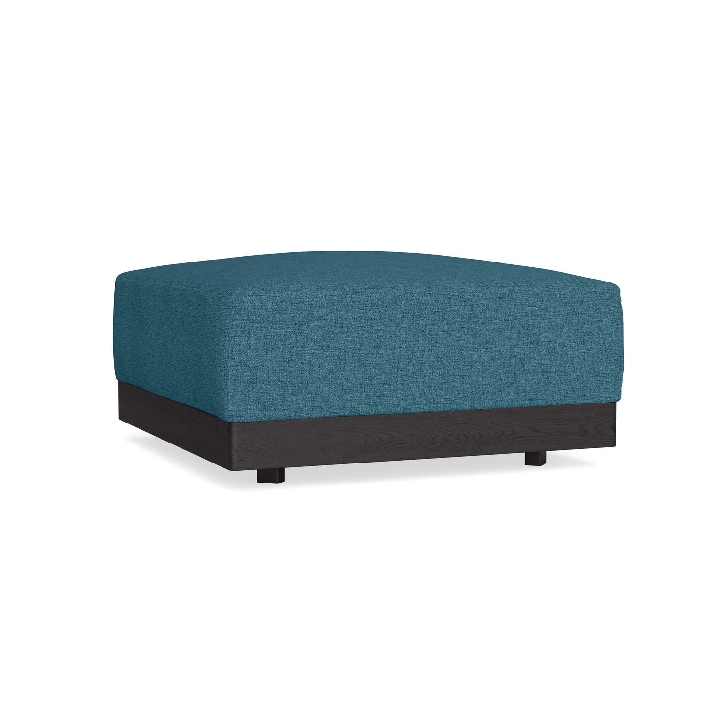 Modular Bondi Black Ottoman in Aegean Blue | Classic Blend