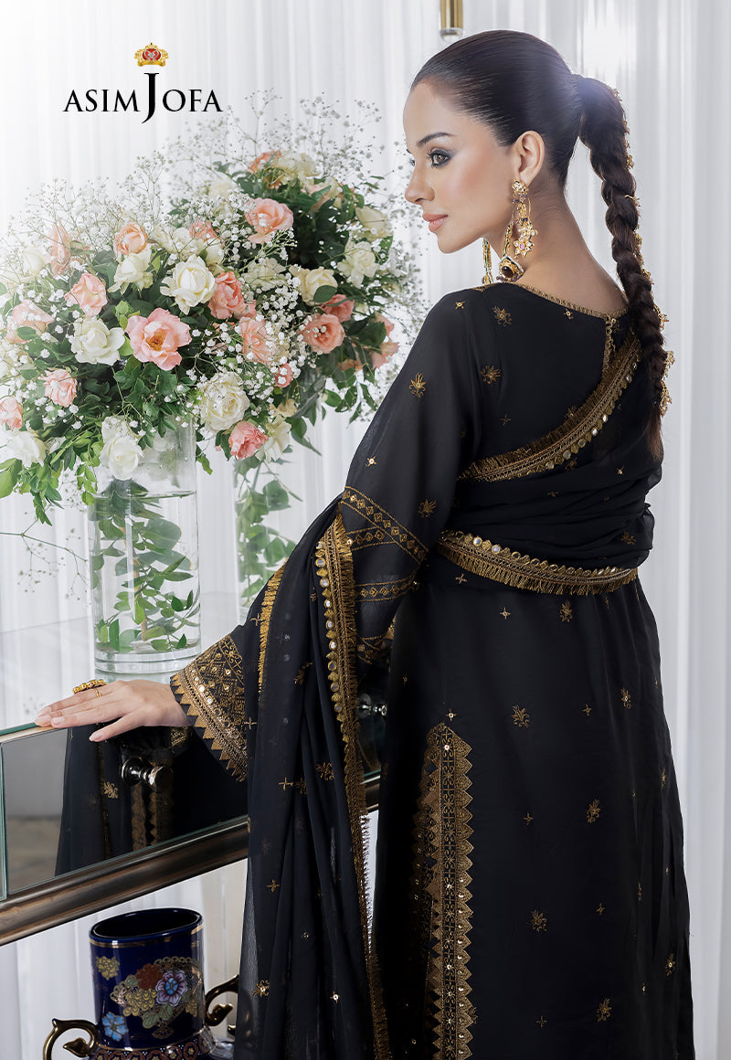 AJJM-14 EMBROIDERED CHANDERI COTTON 3 PCS