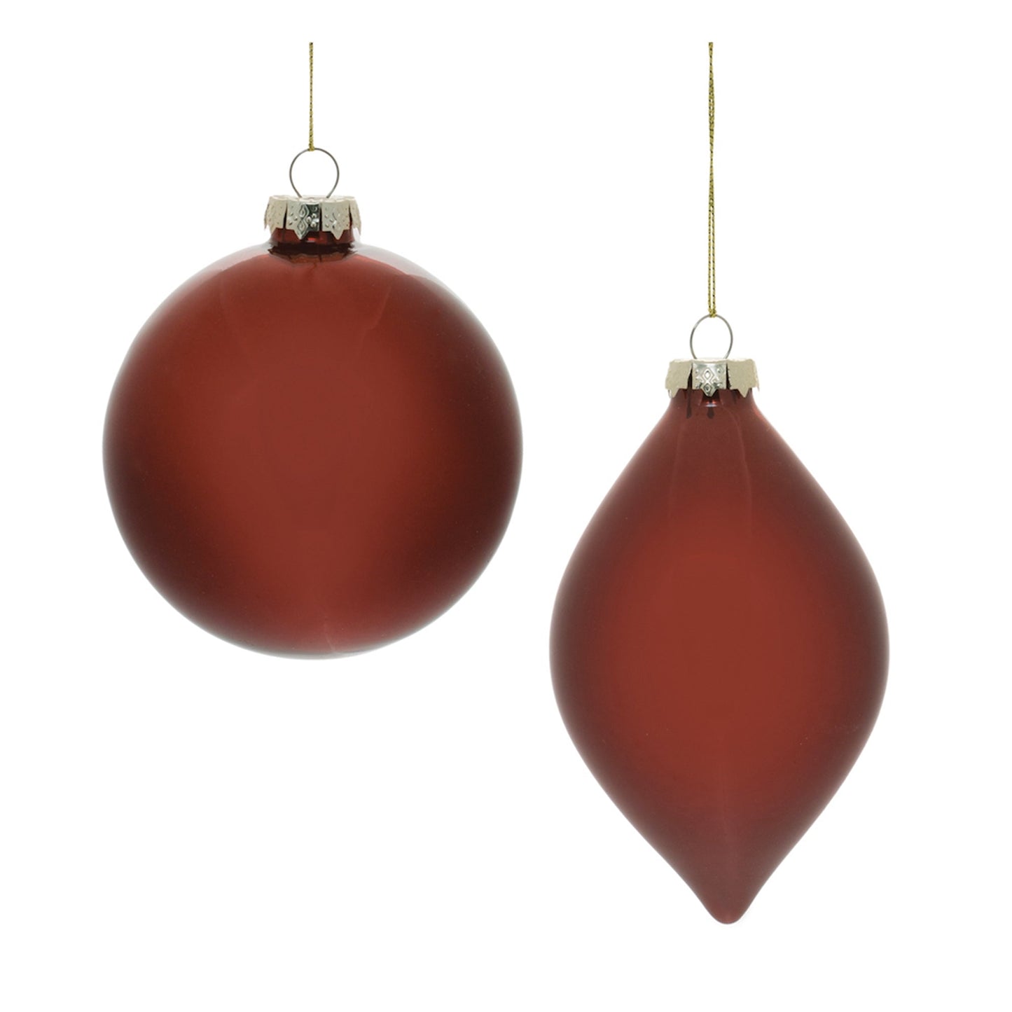 Red Glass Ball Ornament, Set of 6
