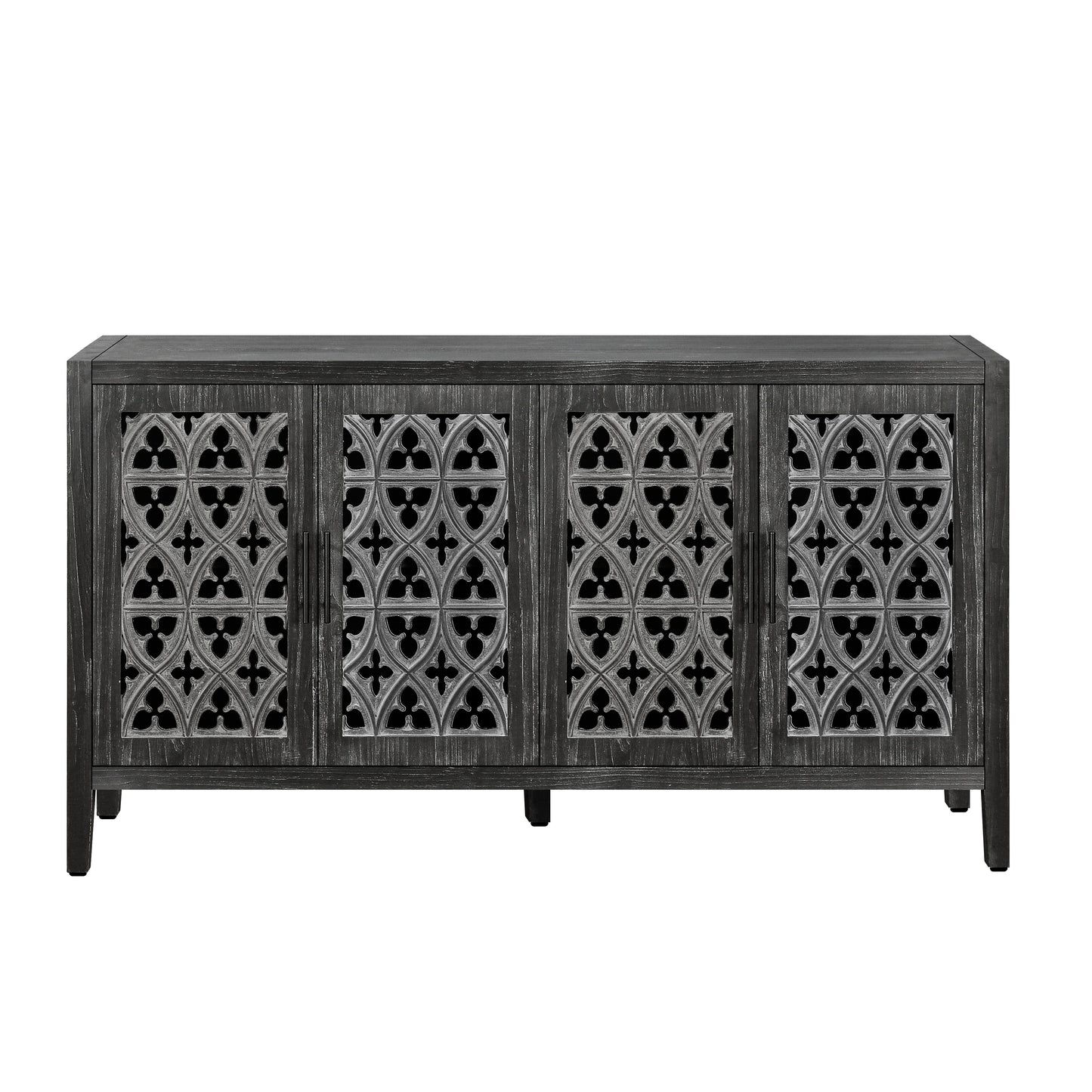 Colossus Wood Cabinet with Floral Pattern and 4 Doors