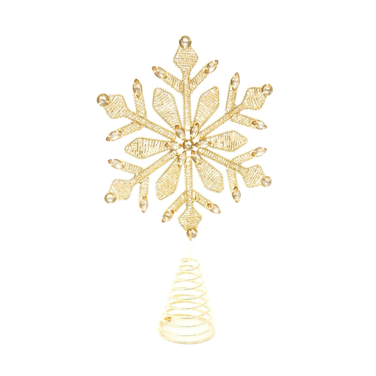 Golden Bead Work Tree Topper, Set of 2