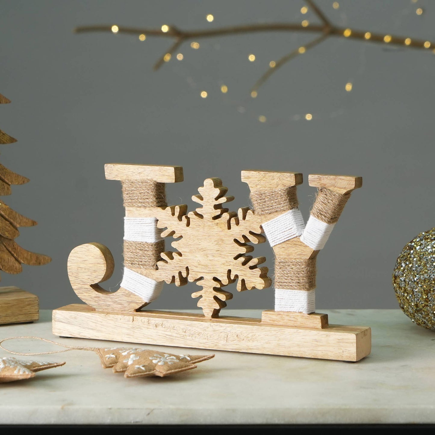 Joy Wooden Table Top Sign