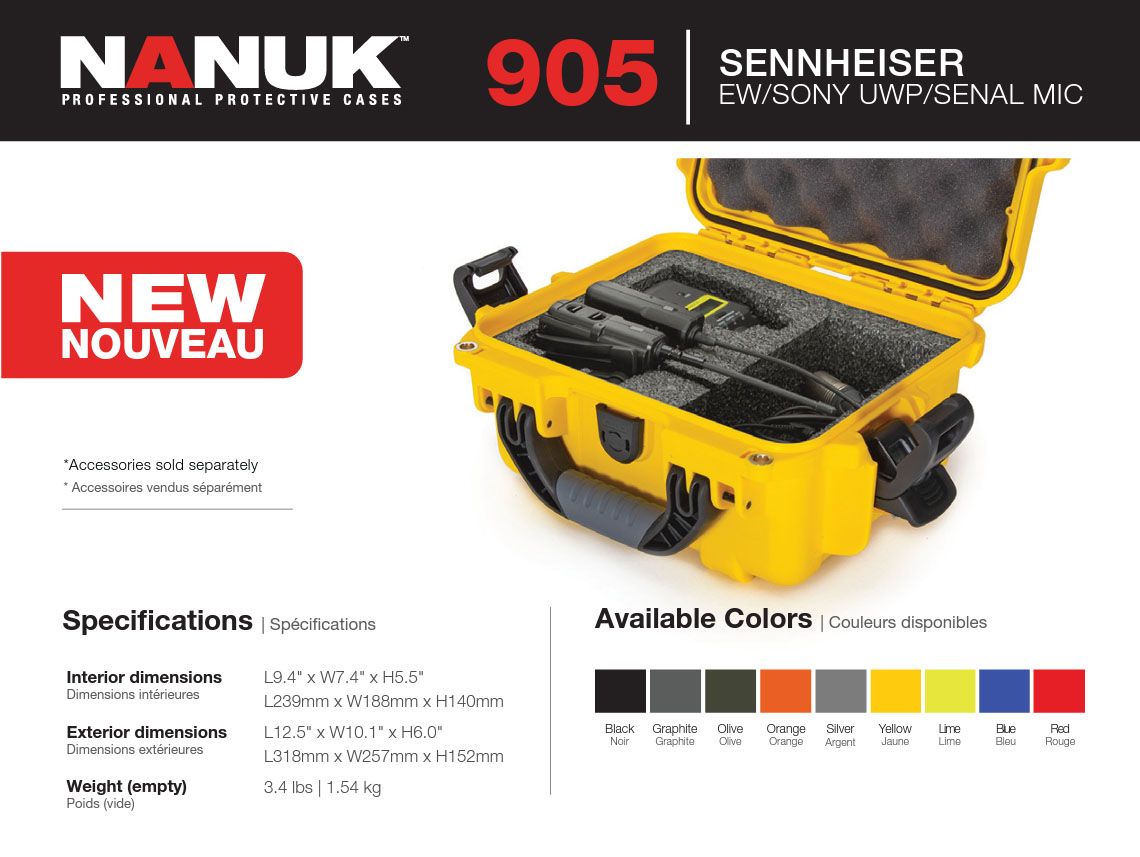 Nanuk 905 Case for Sennheiser EW/Sony or UWP/Senal System (Black)