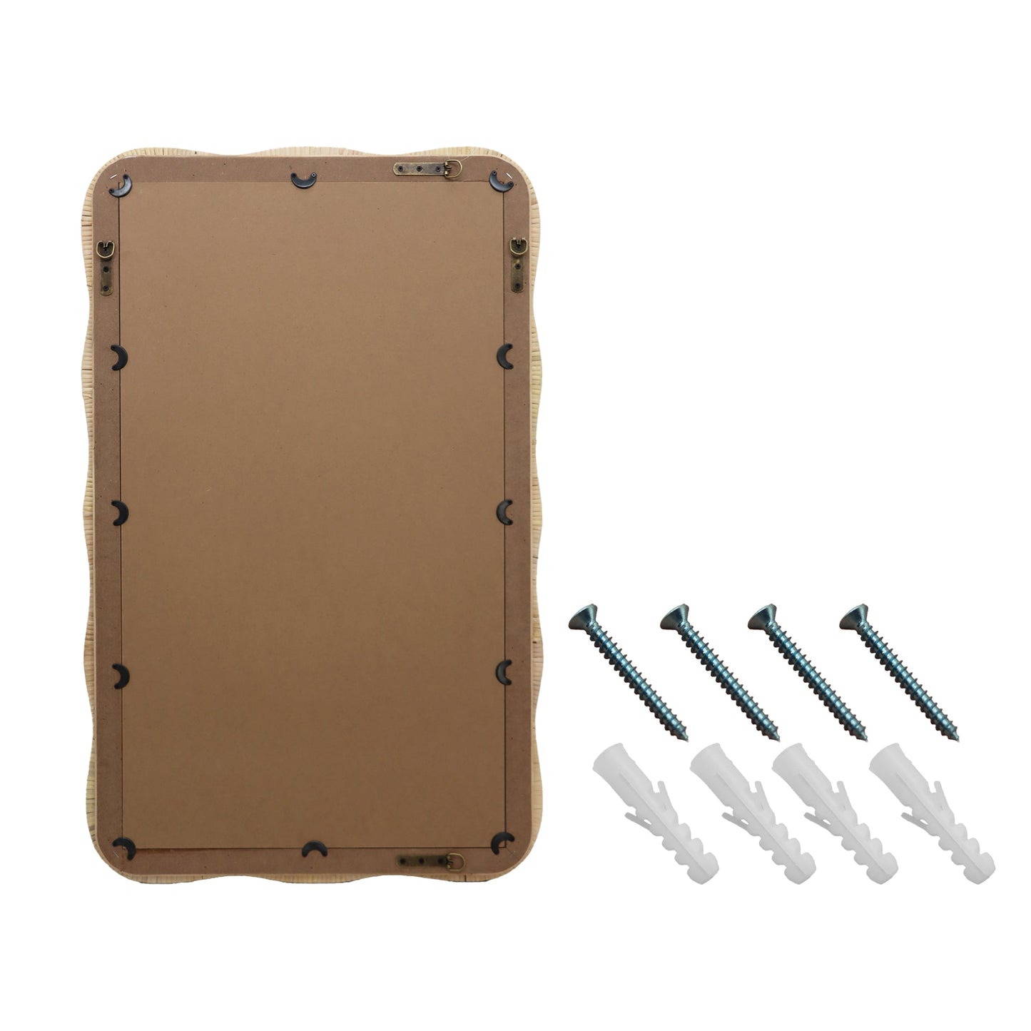 Ripple Rectangle Rattan Wall Mirror