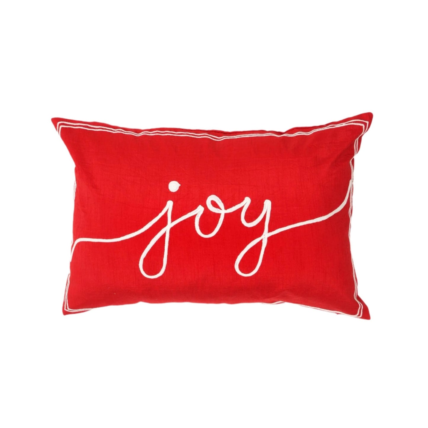 Joy Embroidered Decorative Pillow