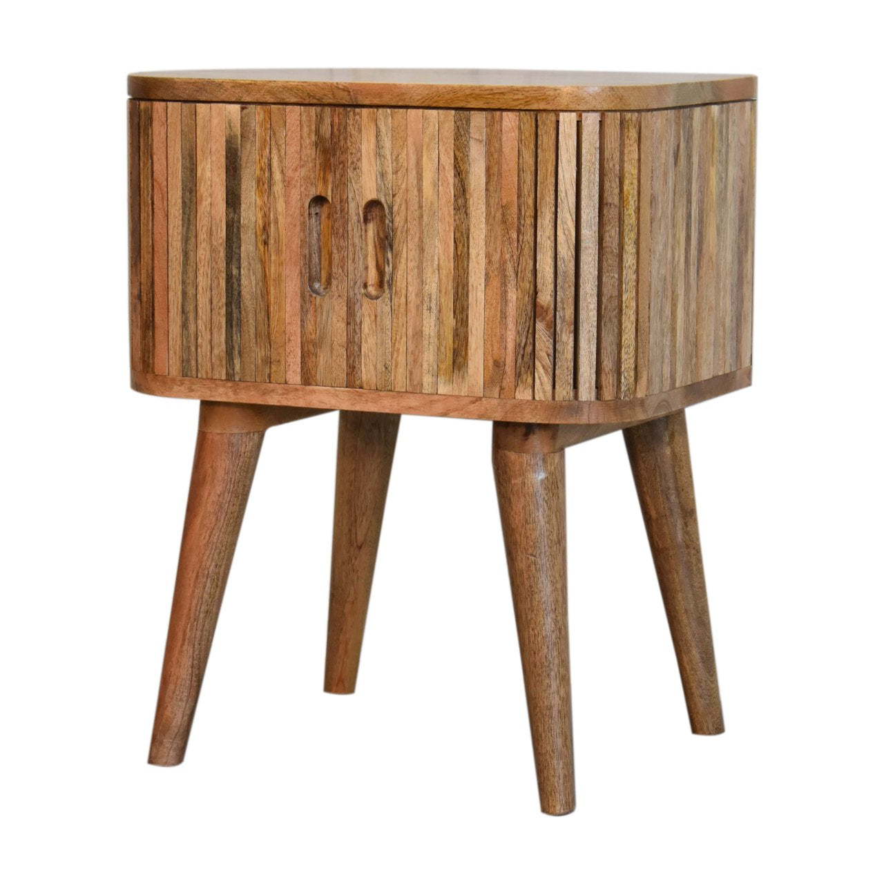 Solid Wood Bedside with 2 Cut-out Handles and Drawer