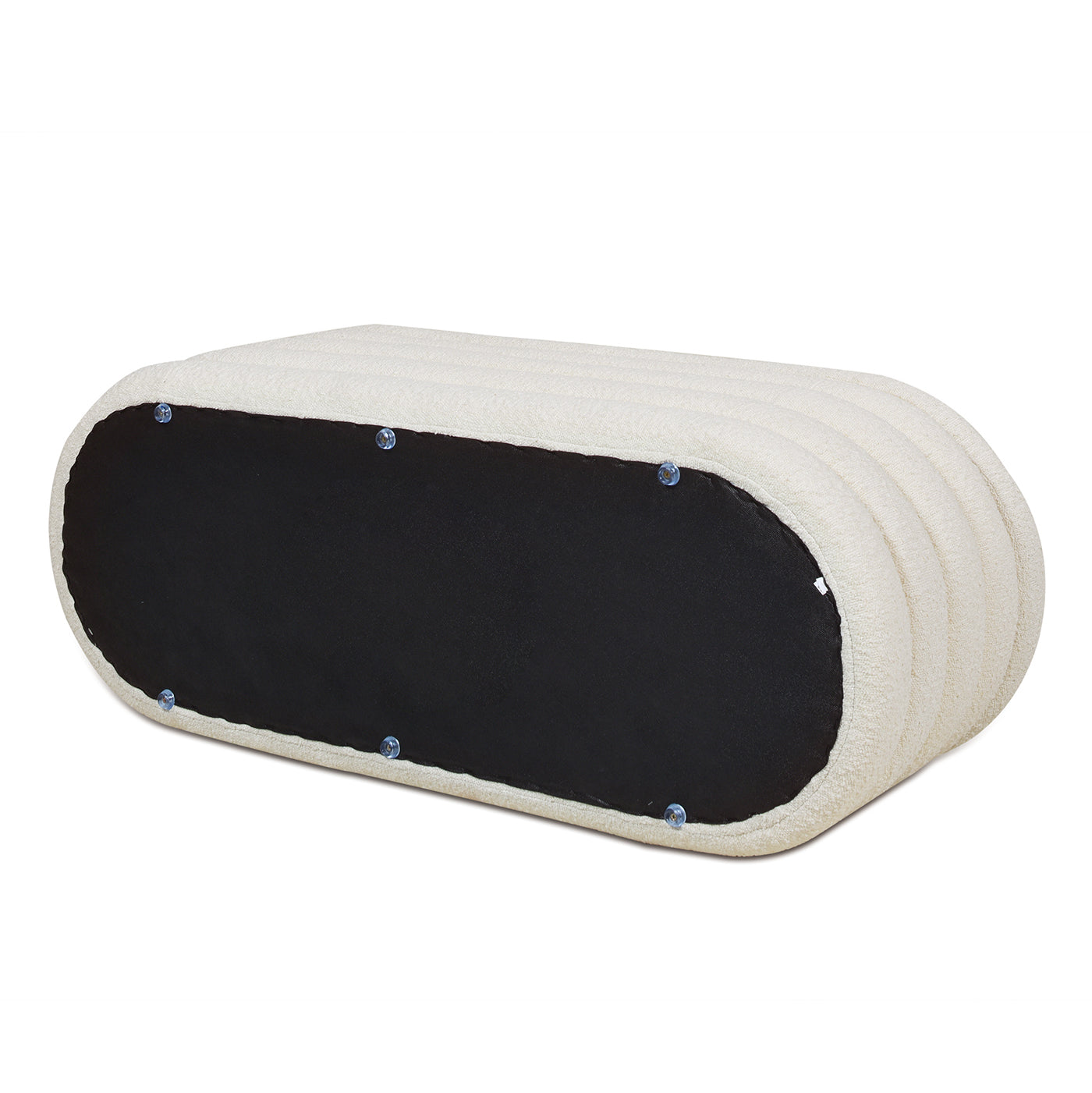 Capstone Oval Lid-Up Upholstered Storage Bench with Horizontal Tufting