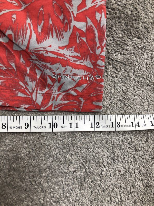 Columbia Swimwear Mens Small Carrot Pink PFG Omni Shade Leaf Print Board Shorts