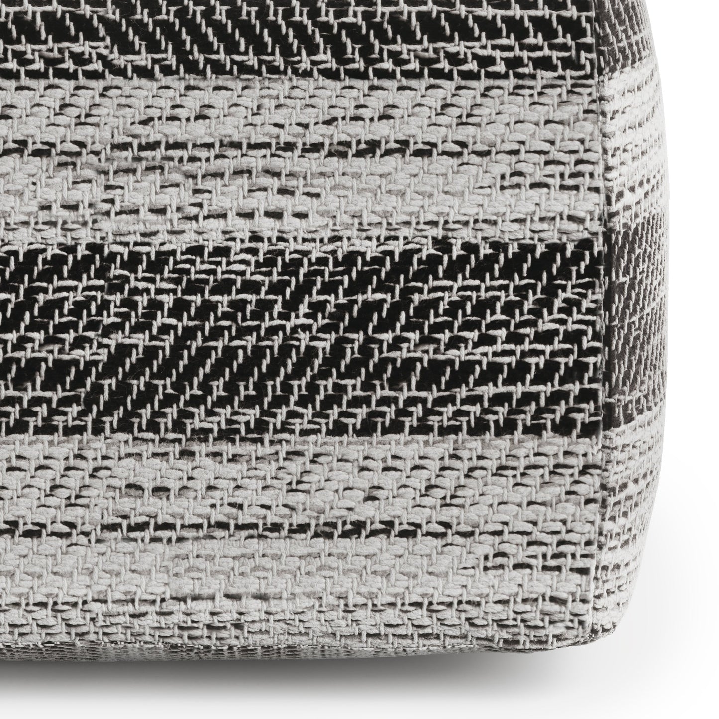 Axis Cotton Square Pouf with Woven Patterned Melange