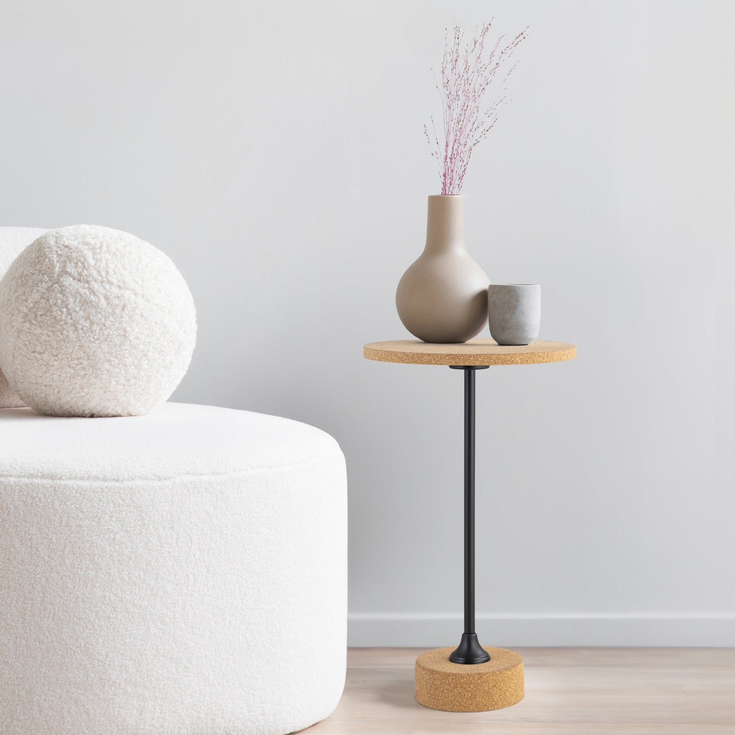 Calix Contemporary Minimalist Metal/Resin Round End Table