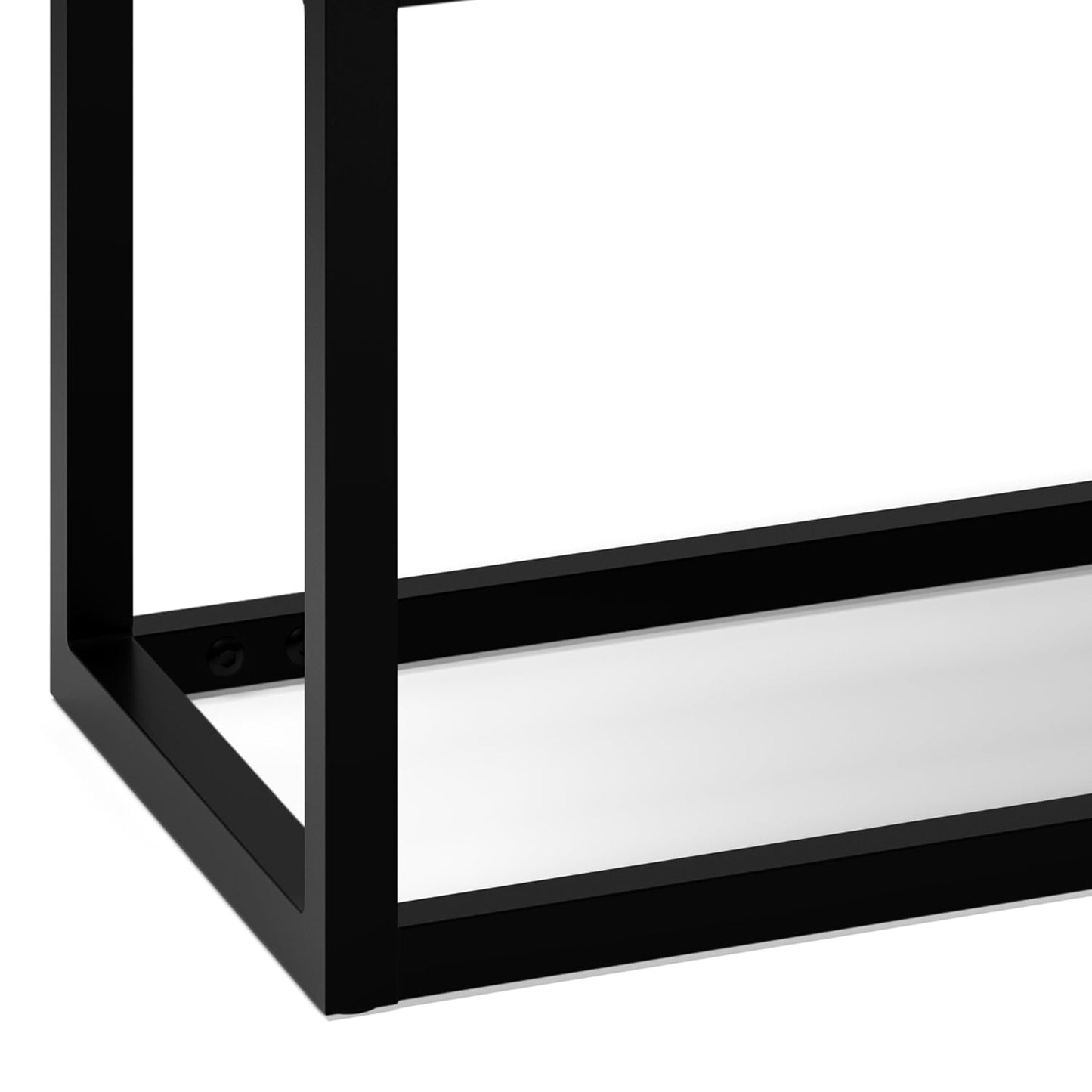 Motion 44"W Upholstered Faux Leather Bench with Black Powder Coated Metal Base