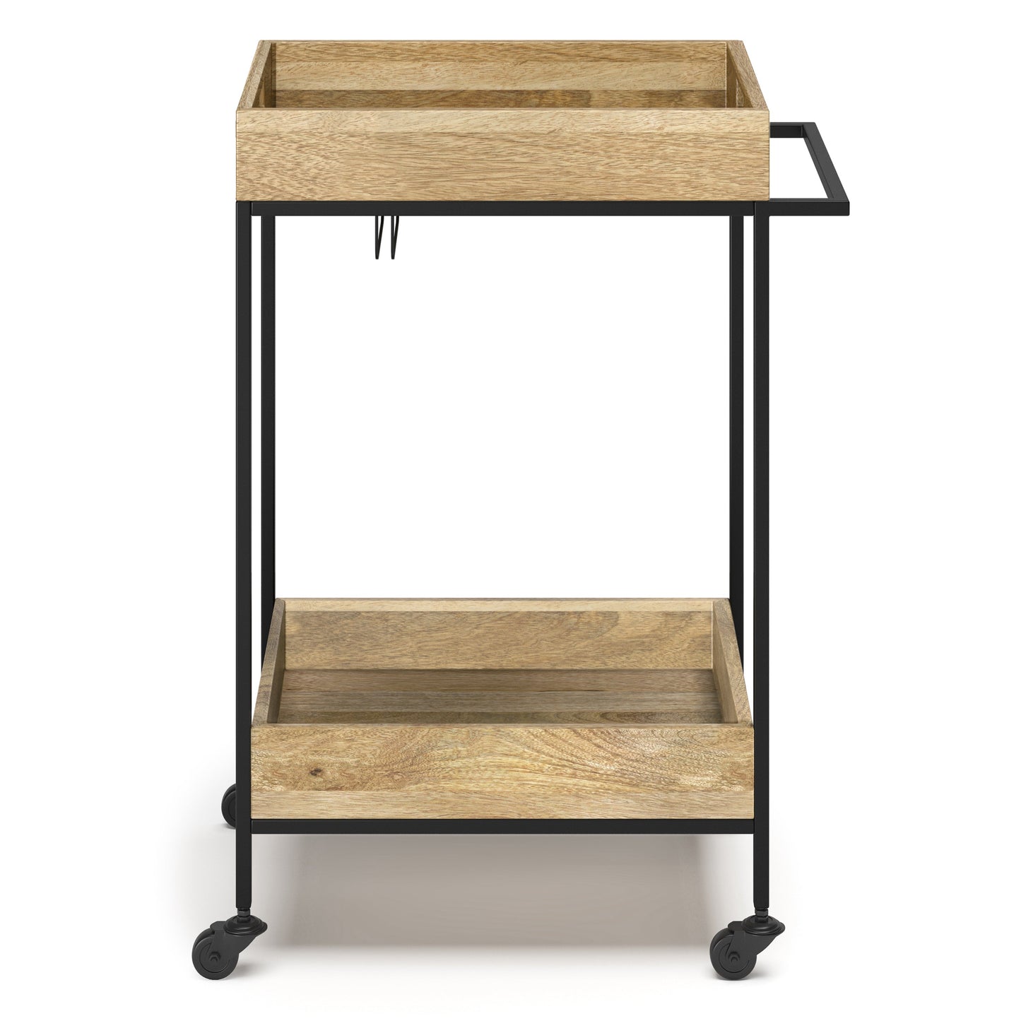 24" 2-Tier Bar Cart with Box Shaped Top