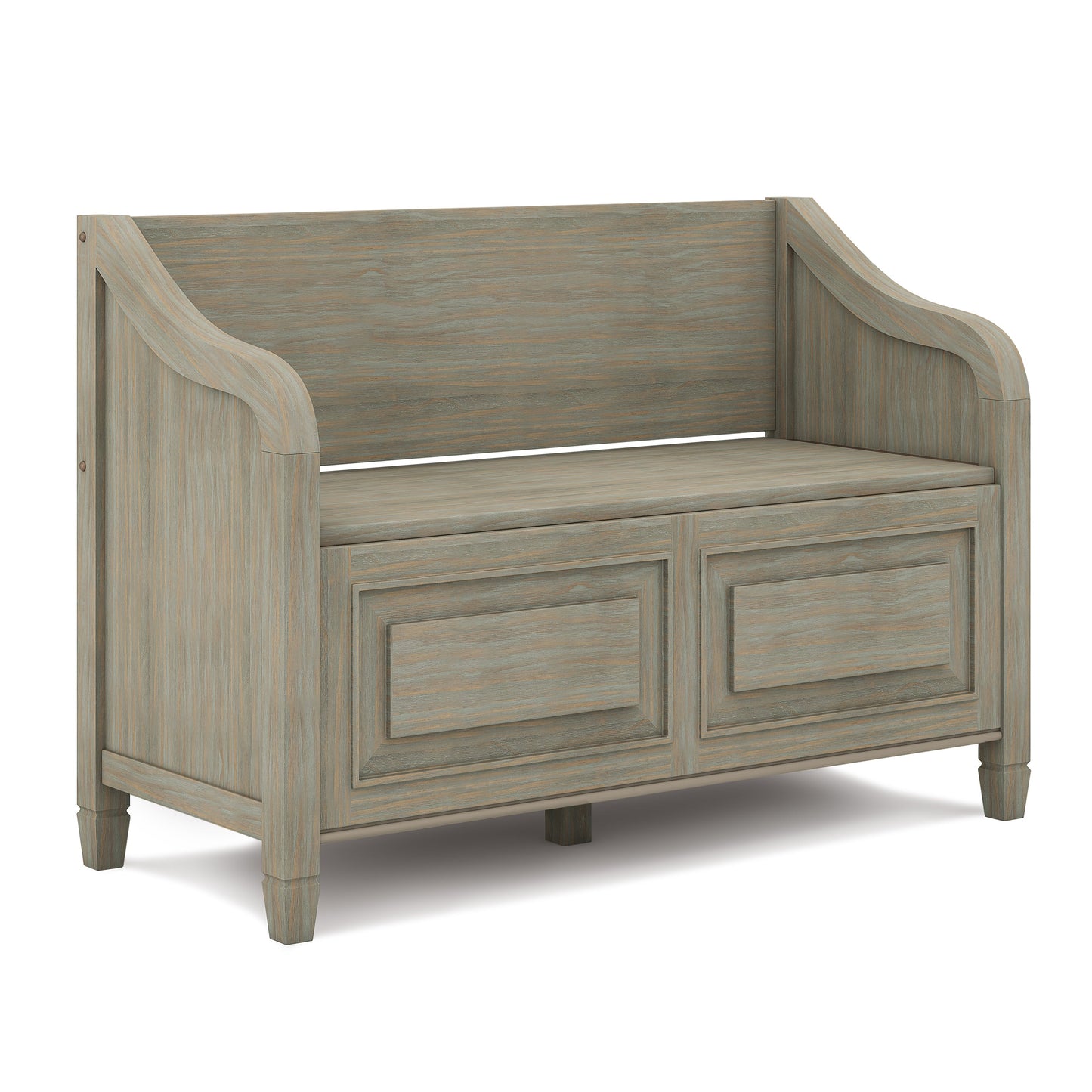 Lucidity Storage Bench with Lift-up Lids and Raised Panels