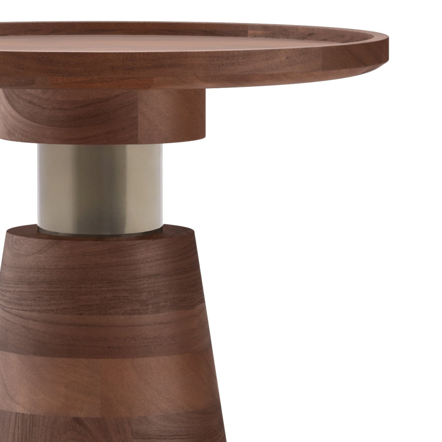Side Table with Round Top and Cone-Shaped Pedestal