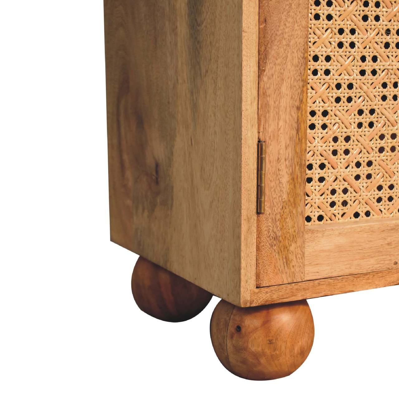 Cabinet with 2 Arch Woven Front Doors and Ball Feet