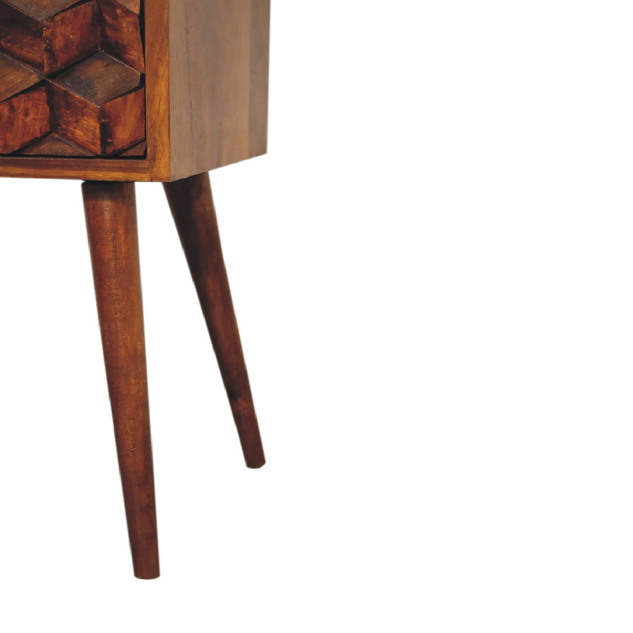 Bedside with 2 Drawers and Tapered Legs