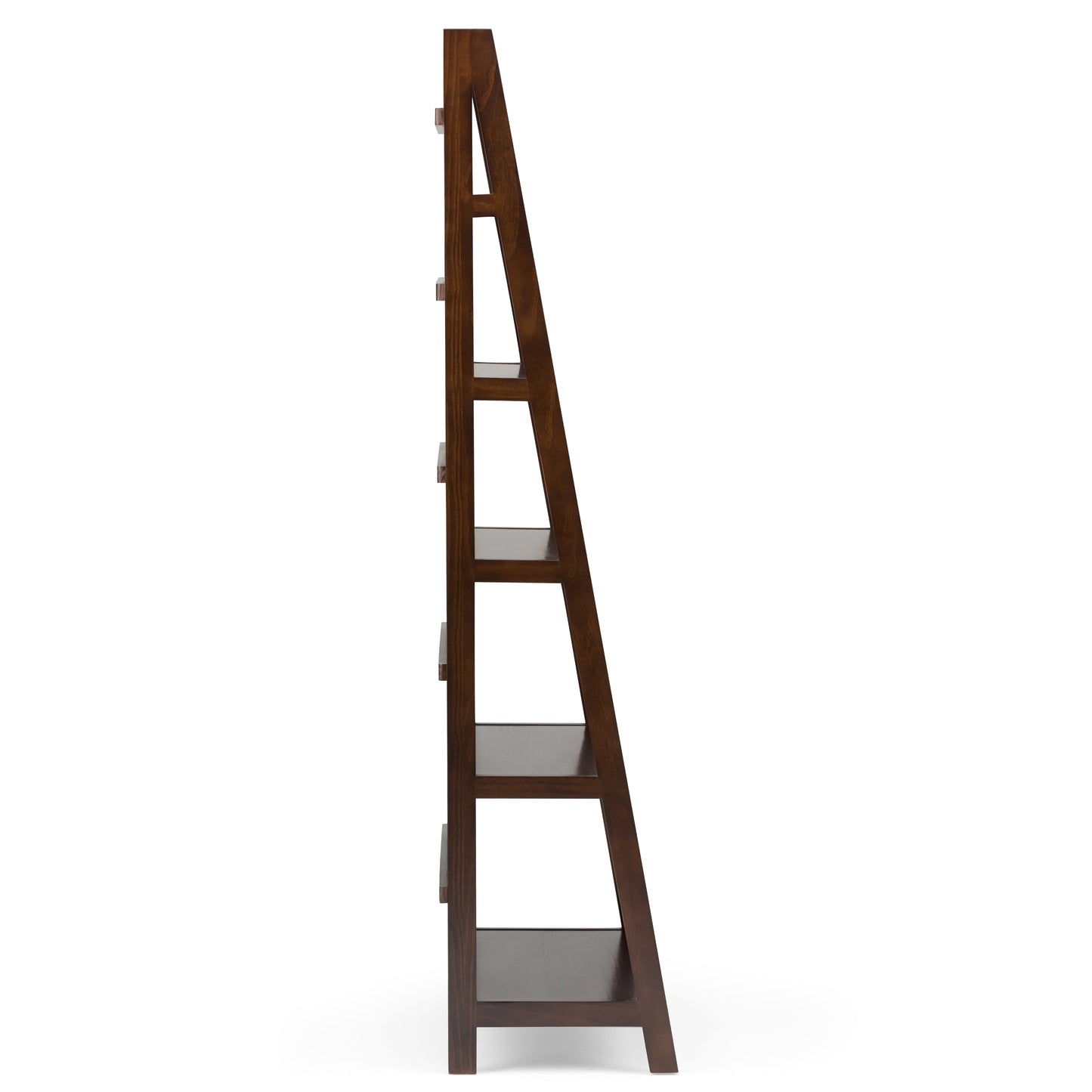 Alluring Solid Wood Bookcase with Five Wide Shelves