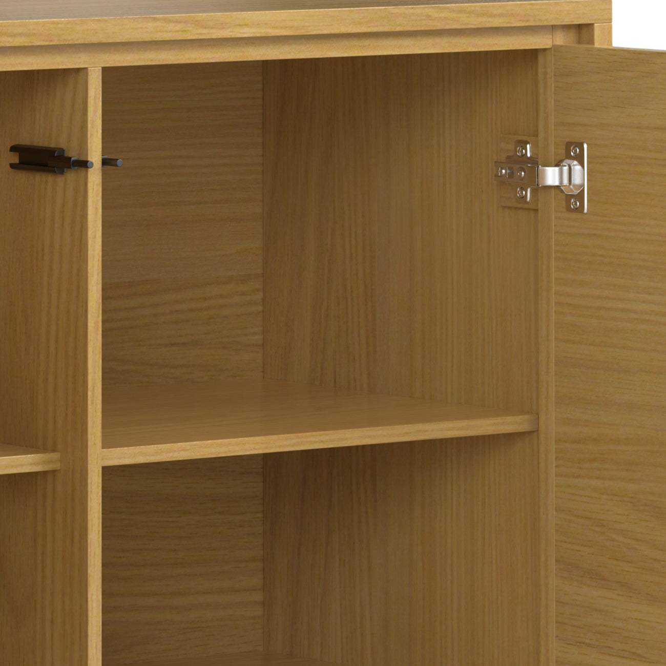 Passage 2-Door Storage Cabinet with 4 Adjustable Shelves and Metal Angled Legs
