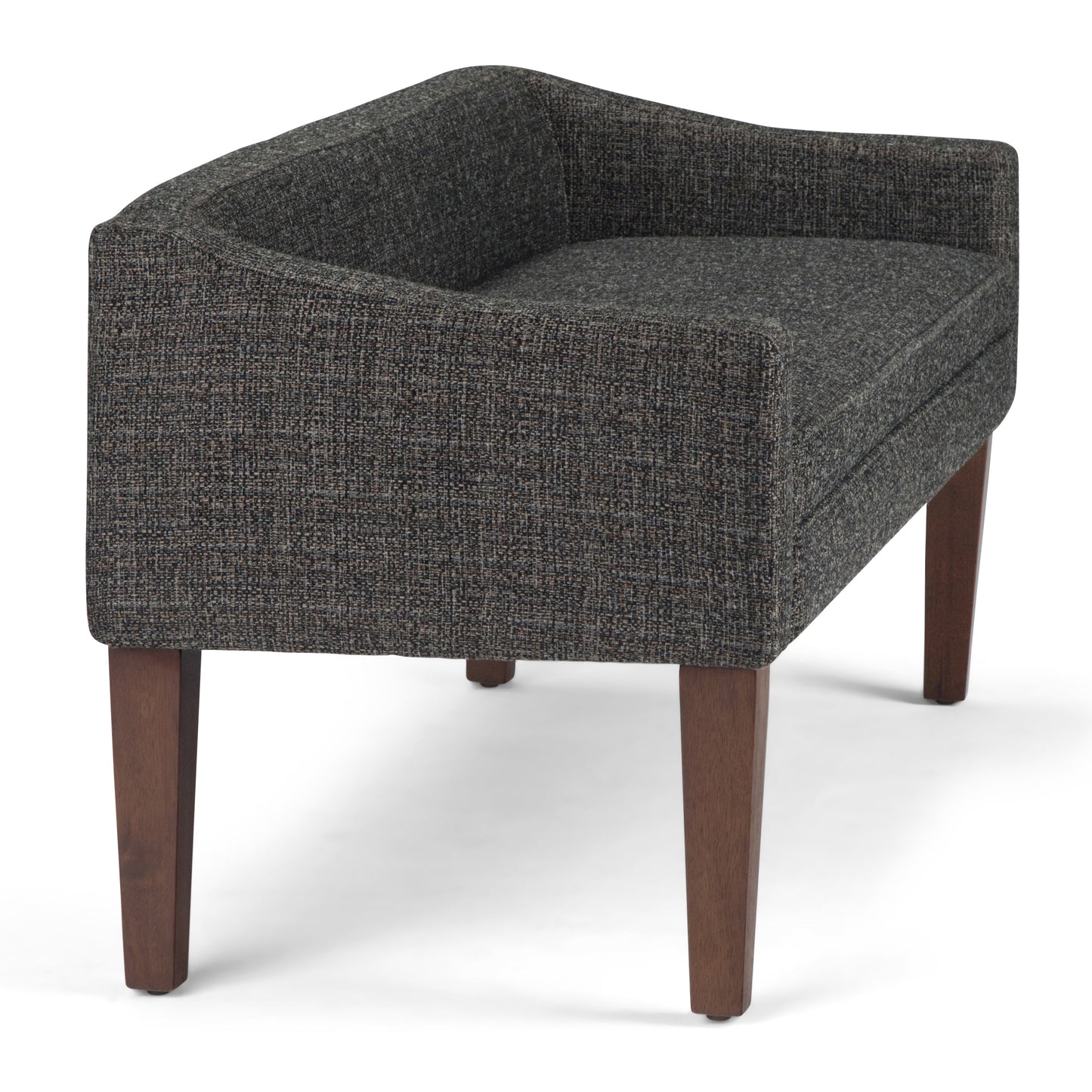 Wave Upholstered Bench with Low Back and Swooped Arms