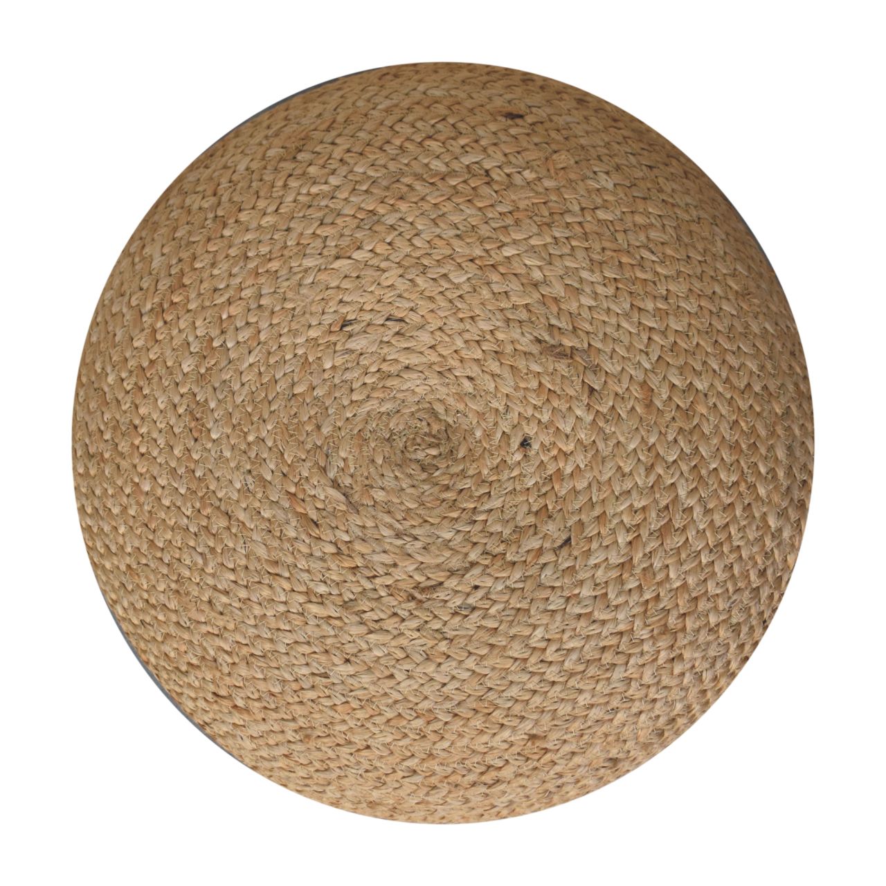 Round Pouf with Handcrafted Design