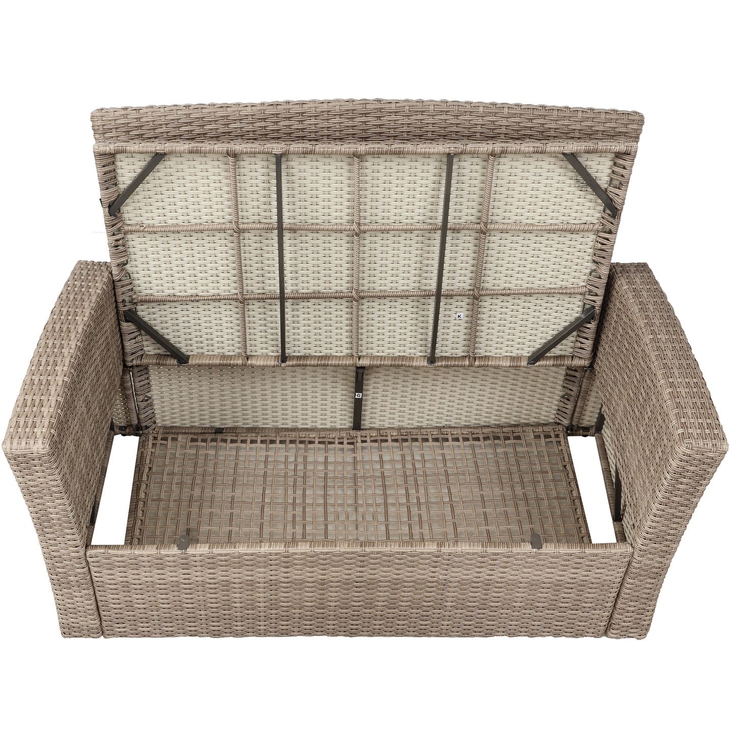 4-Piece Conversation Set with Ottoman and Cushions