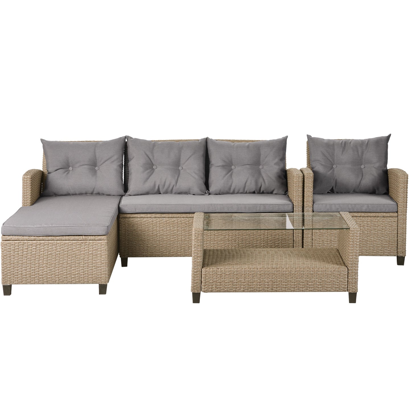 4-Piece Conversation Set with Seat Cushions