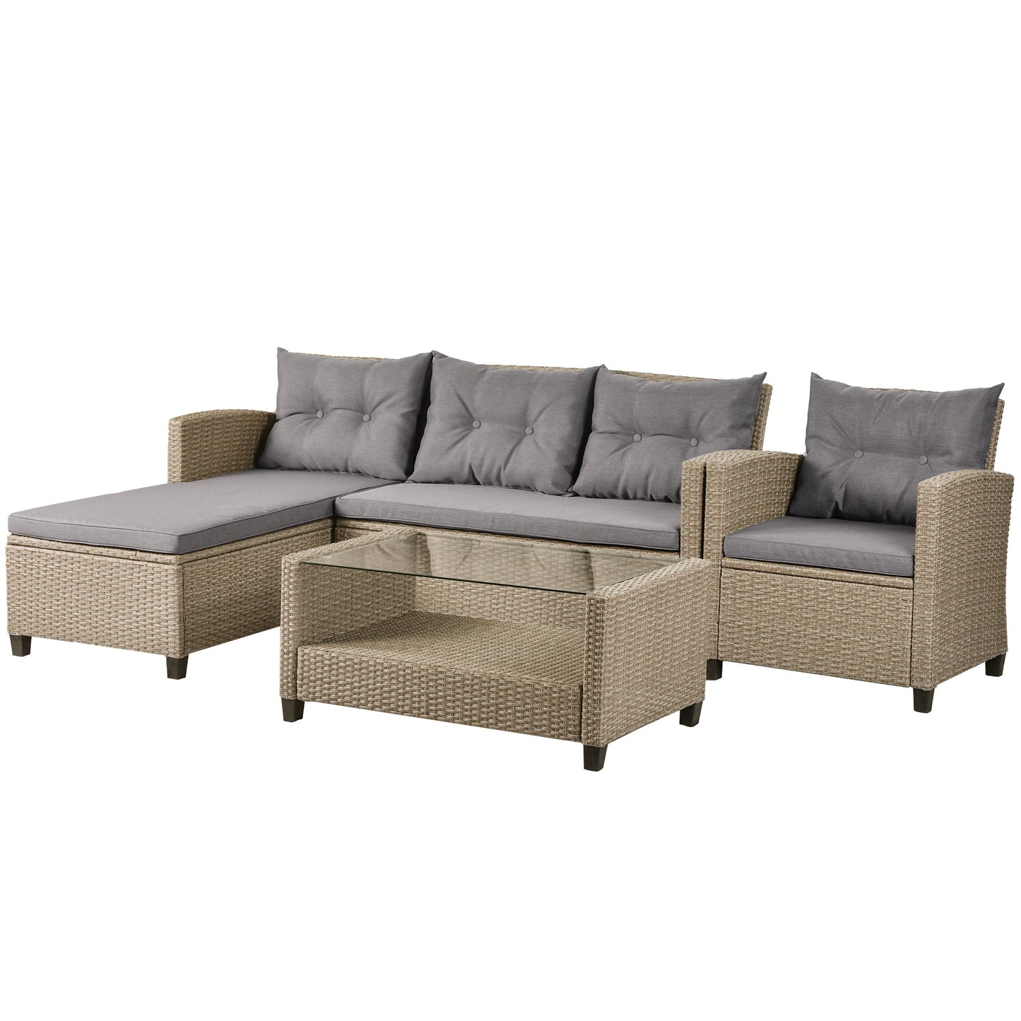 4-Piece Conversation Set with Seat Cushions