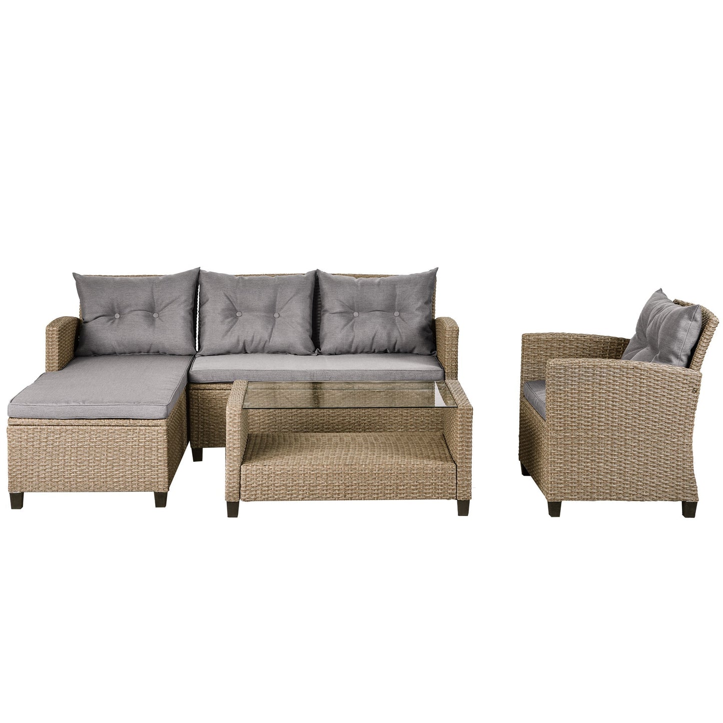 4-Piece Conversation Set with Seat Cushions